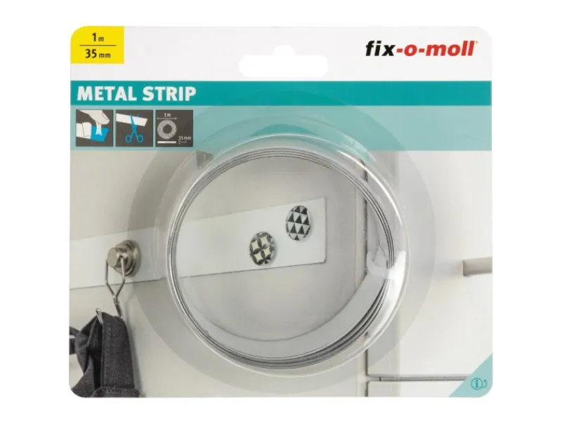 fix-o-moll Metallstreifen Klebend 1 m x 35 mm Weiß< Kühlschränke
