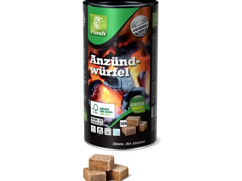 Best Flash Green Flash Anzündwürfel aus Holz und Wachs 100 Stück