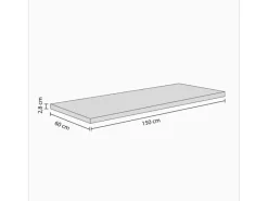 Flex-Well Arbeitsplatte 150,5 cm x 60 cm x 2,8 cm< Einbauküchen