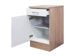 Flex-Well Classic Single-Küchen|Einbauküchen<Büroküche Florida 210 cm Weiß-Sonoma Eiche