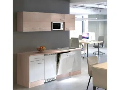 Best Flex-Well Classic Büroküche Florida 210 cm Weiß-Sonoma Eiche