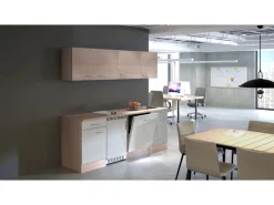 Discount Flex-Well Classic Büroküche Florida 210 cm Weiß-Sonoma Eiche
