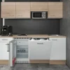 Best Flex-Well Classic Büroküche Florida 210 cm Weiß-Sonoma Eiche