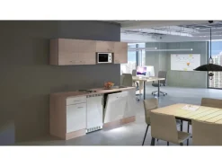 Best Flex-Well Classic Büroküche Florida 210 cm Weiß-Sonoma Eiche