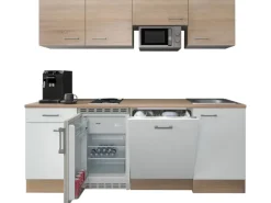 Best Flex-Well Classic Büroküche Florida 210 cm Weiß-Sonoma Eiche