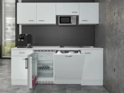 Flex-Well Classic Büroküche Wito 210 cm Weiß< Single-Küchen