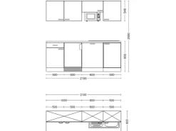 Flex-Well Classic Büroküche Wito 210 cm Weiß< Single-Küchen