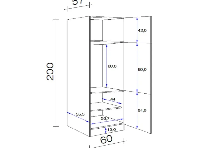 Flex-Well Classic Küchen-Geräteumbauschrank Wito 60 cm Weiß