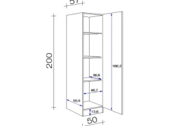 Outlet Flex-Well Classic Küchen-Geschirrschrank Nano 50 cm Nachbildung Buche