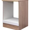 Flex-Well Classic Herde<Küchen-Herd-Umbauschrank Florida 60 cm Weiß-Sonoma Eiche