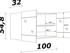 Best Flex-Well Classic Küchen-Hängeschrank Florida 100 cm x 55 cm Sonoma Eiche
