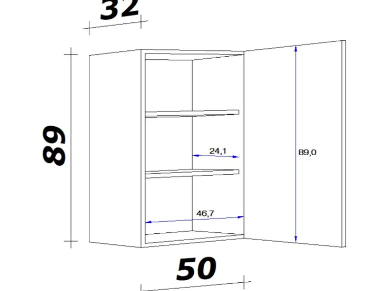 Online Flex-Well Classic Küchen-Oberschrank Wito 50 cm x 89 cm Weiß