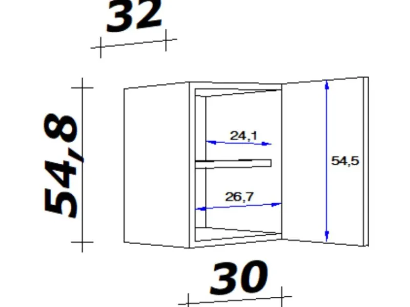 Flex-Well Classic Küchen-Oberschrank Wito 30 cm< Küchenschränke