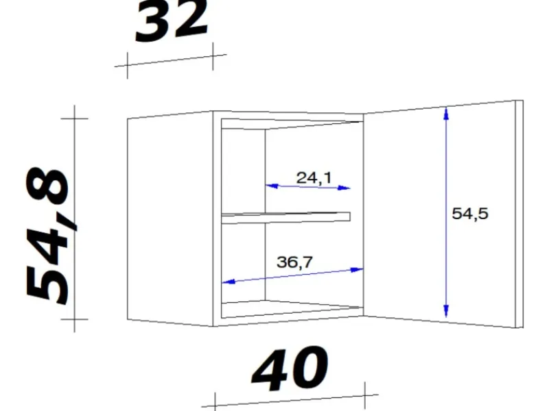 Flex-Well Classic Küchen-Oberschrank Florida 40 cm x 55 cm Sonoma Eiche< Küchenschränke