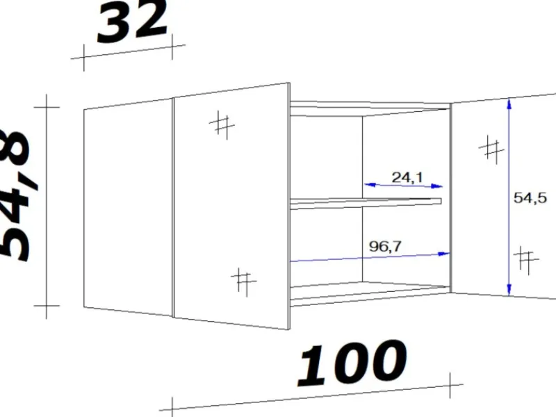 Flex-Well Küchenschränke<Classic Küchen-Oberschrank Speed 100 cm Weiß