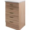 Flex-Well Classic Einbauküchen|Küchenschränke<Küchen-Schubkasten-Unterschrank 50 cm Oslo Sonoma Eiche