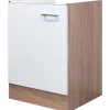 Flex-Well Classic Küchenschränke<Küchen-Spülenunterschrank Florida 50 cm Weiß-Sonoma Eiche