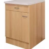 Flex-Well Classic Küchenschränke<Küchen-Unterschrank Nano 60 cm Buche Nachbildung
