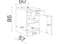 Flex-Well Classic Küchen-Unterschrank Wito 50 cm Weiß< Küchenschränke