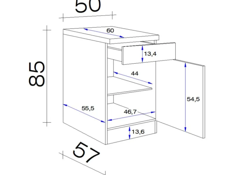 Flex-Well Classic Küchen-Unterschrank Wito 50 cm Weiß< Küchenschränke