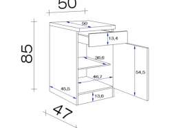 Flex-Well Classic Küchen-Unterschrank Speed 50 cm Weiß< Küchenschränke