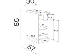Flex-Well Classic Küchenschränke<Küchen-Unterschrank Nano 30 cm Buche Nachbildung