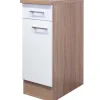 Best Flex-Well Classic Küchen-Unterschrank Florida 30 cm Weiß-Sonoma Eiche