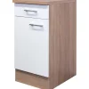 Flex-Well Classic Küchenschränke<Küchen-Unterschrank Florida 40 cm Weiß-Sonoma Eiche