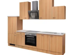 Sale Flex-Well Classic Küchenzeile Nano 280 cm Buche Nachbildung