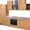 Hot Flex-Well Classic Küchenzeile Nano 310 cm mit Apothekerschrank Buche
