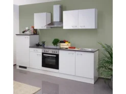 Flex-Well Classic Einbauküchen|Kühlschränke<Küchenzeile Lucca 270 cm Weiß matt
