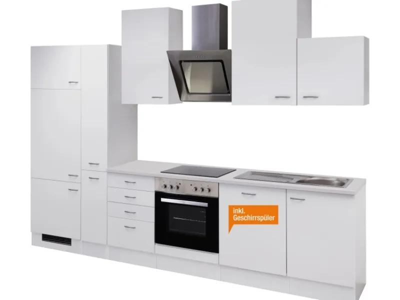 Flex-Well Classic Kühlschränke|Herde<Küchenzeile Wito 310 cm Weiß
