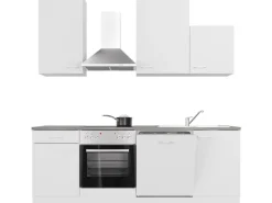 Flex-Well Classic Einbauküchen|Küchenschränke<Küchenzeile Lucca 220 cm Weiß matt - Caledonia