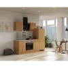 Flex-Well Classic Single-Küchen|Kochfelder<Küchenzeile Nano 220 cm Buche