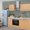 Flex-Well Classic Kochfelder<Küchenzeile Nano 210 cm Buche Nachbildung