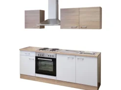 New Flex-Well Classic Küchenzeile Florida 210 cm Sonoma Eiche-Weiß-Sonoma Eiche