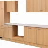 Flex-Well Classic Einbauküchen|Küchenschränke<Küchenzeile Nano 280 cm ohne E-Geräte Buche Nachbildung