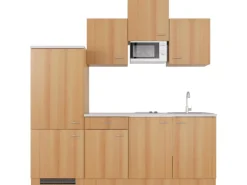 Flex-Well Classic Küchenzeile Nano 210 cm Buche
