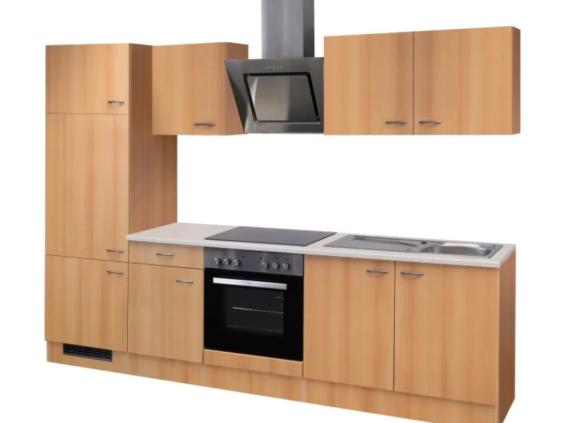 Sale Flex-Well Classic Küchenzeile Nano 270 cm Buche Nachbildung