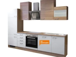 Outlet Flex-Well Classic Küchenzeile Florida 280 cm Sonoma Eiche-Weiß-Sonoma Eiche