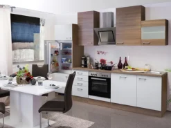 Outlet Flex-Well Classic Küchenzeile Florida 280 cm Sonoma Eiche-Weiß-Sonoma Eiche