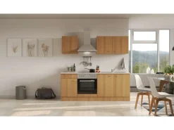 Discount Flex-Well Classic Küchenzeile Nano 210 cm Buche