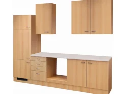Outlet Flex-Well Classic Küchenzeile Nano 270 cm ohne E-Geräte Buche Nachbildung