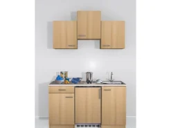 Flex-Well Classic Single-Küchen|Pantryküchen<Küchenzeile Nano 150 cm Buche Nachbildung