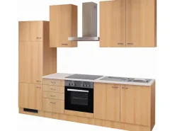 Flex-Well Classic Küchenzeile Nano 270 cm Buche Nachbildung< Pantryküchen|Kühlschränke