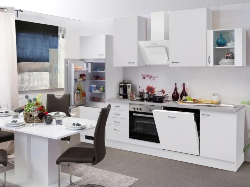 Flex-Well Classic Küchenzeile Wito 280 cm Weiß< Kochfelder|Kühlschränke