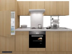 Flex-Well Classic Küchenzeile Nano 270 cm Buche Nachbildung< Herde