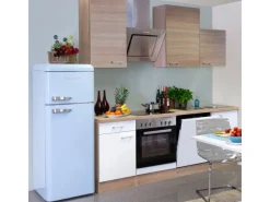 Flex-Well Classic Küchenzeile Florida 220 cm Sonoma Eiche-Weiß-Sonoma Eiche< Einbauküchen|Kühlschränke