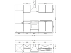Flex-Well Classic Einbauküchen|Kochfelder<Küchenzeile Wito 270 cm Weiß