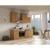 Flex-Well Classic Küchenzeile Nano 220 cm Buche< Herde